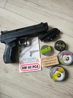 Pistolet Wiatrówka HW 40 PCA 4,5 mm z pakietem śrutu