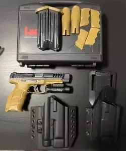 SPRZEDAM pistolet HK sfp9l OR. Dorzucam do podstawowego zestawu latarkę Olight PL-3 Valkyrie i dwie kabury.