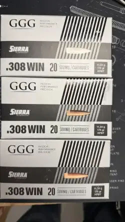 Amunicja .308 Win GGG Nosler HPBT 11,34g/175gr (60 szt.)