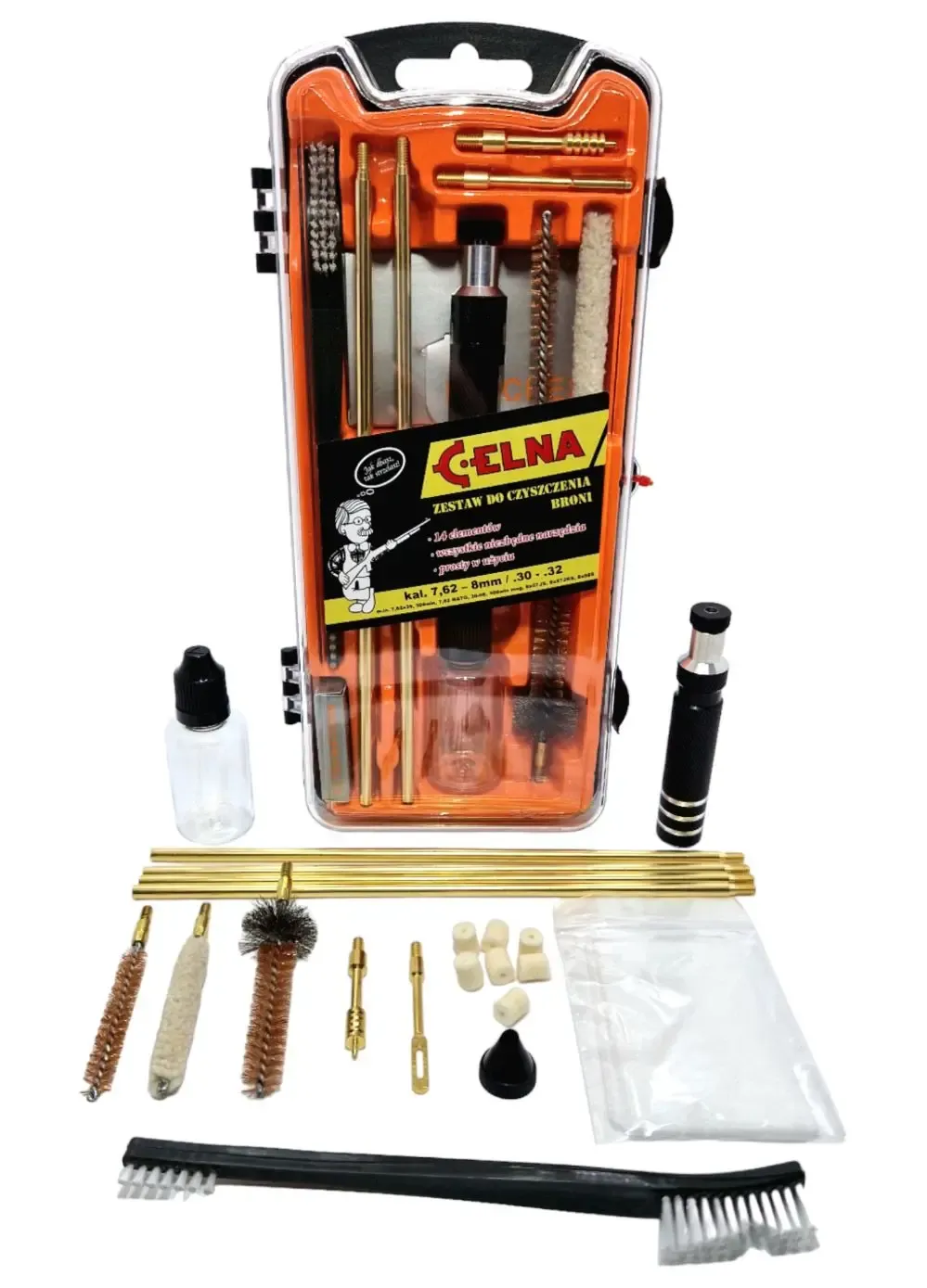 Zestaw do czyszczenia broni krótkiej (kal. 5,5–11,5mm/.22-.45) – CELNA
