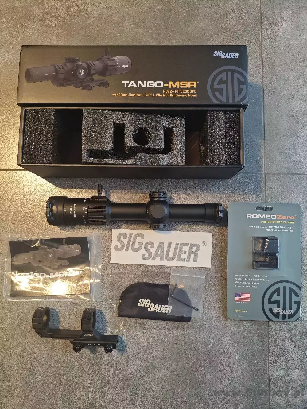 Luneta biegowa SIG Sauer Tango MSR 1-8x24 SFP oraz kolimator SIG Sauer Romeo Zero