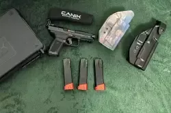 CANIK TP9 Elite Combat-S, 3 magazynki, 2 kabury personalizowane (prawa ręka)