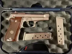 Beretta 85FS Cheetah Nickel 9x17 – stan idealny, 2 magi, oryg. pudełko