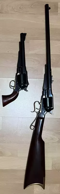 Sprzedam Rewolwer czarnoprochowy Uberti 1858 New Improved Army .44 8" i Karabinek rewolwerowy Remington Carabine 1858 .44 - Ub