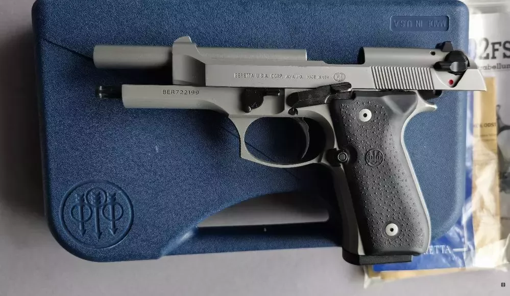 Beretta 92fs Stainless USA 9x19mm super stan!
