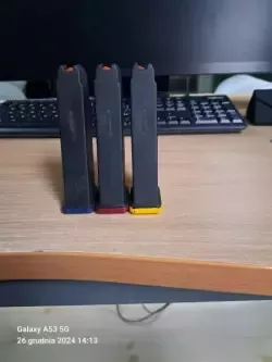 3 Magazynki Magpul, P Mag, Glock, 17 nabojowe, 9x19 mm